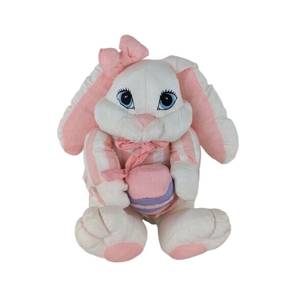 Trendmasters Easter Bunny Rabbit Plush 7" Stuffed Animal Toy Nylon Vintage 1992 - Picture 1 of 5